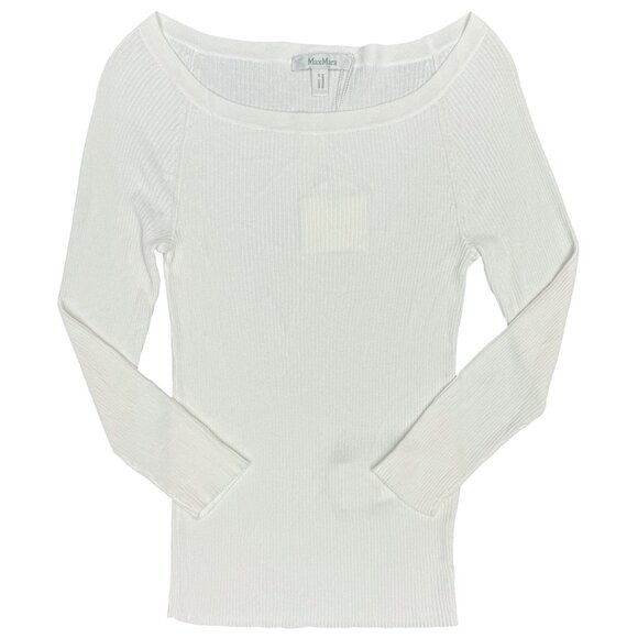 NWT Women's MAX MARA Saturno Ballet Neck Rib Sweater | Size S - Picture 6 of 14